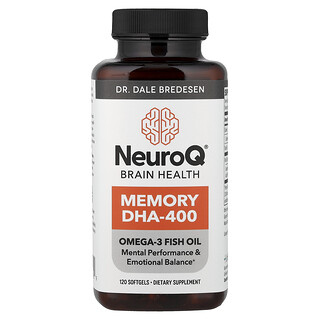 LifeSeasons, NeuroQ Brain Health, DHA-400 para la memoria, 120 cápsulas blandas