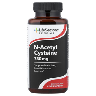 LifeSeasons, N-acetilcisteína, 60 cápsulas vegetales (375 mg por cápsula)