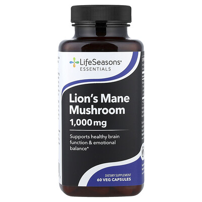 LifeSeasons, Hongo melena de león, 60 cápsulas vegetales (500 mg por cápsula)