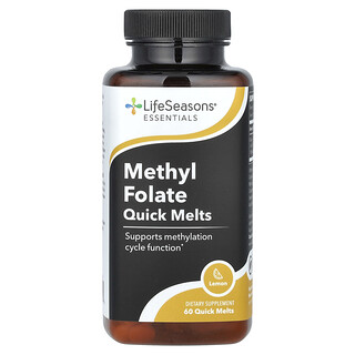 LifeSeasons, Rýchlo sa rozpúšťajúce tablety s metylfolátom, citrón, 60 rýchlo sa rozpúšťajúcich tabliet (1 660 mcg na tabletu)