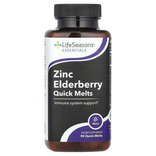 LifeSeasons, Zinc Elderberry Quick Melts、ベリー、90 Quick Melt