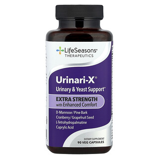 LifeSeasons, Therapeutics, Urinari-X® Virtsatie- ja hiivalääke, Extra Vahva, 90 Kasviskapselia