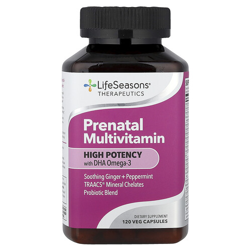LifeSeasons, Therapeutics, Prenatal Multivitamin, pränatales Multivitamin, 120 pflanzliche Kapseln