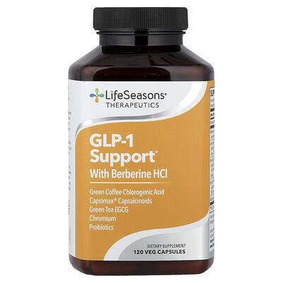 Product Image for LifeSeasons, Therapeutics, GLP-1 Support, With Berberine HCl, 120 Veg Capsules