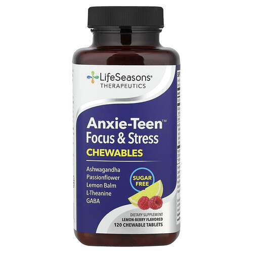 LifeSeasons, Therapeutics, Anxie-Teen™ Focus and Stress, Zitronenbeere, 120 Kautabletten