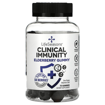 LifeSeasons Clinical Immunity Elderberry Gummy, 6,500 mg , 75 Gummies