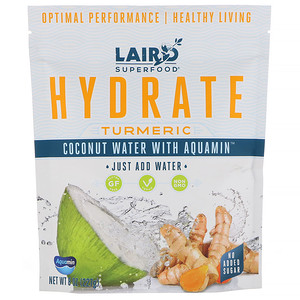 Отзывы о Laird Superfood, Hydrate, Turmeric, Coconut Water with Aquamin, 8 oz (227 g)