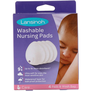 Отзывы о Лансинох, Washable Nursing Pads, 4 Pads & Wash Bag