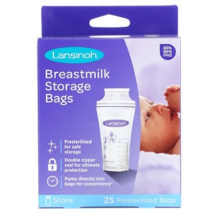 Lansinoh, пакеты для хранения грудного молока, 25 стерильных пакетов