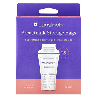 Lansinoh, Sachets de conservation de lait maternel, 25 sachets pré-stérilisés
