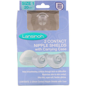 Отзывы о Лансинох, Contact Nipple Shields with Carrying Case, 2 Pack, Size, 20 mm