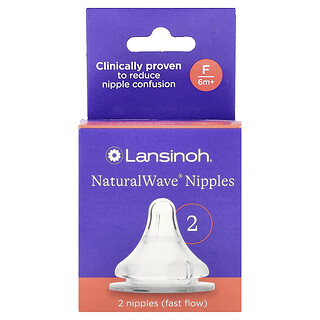 兰思诺, NaturalWave® 奶嘴，慢流量，6 个月以上，2 个