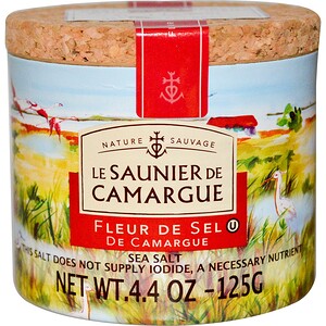 Le Saunier de Camargue, Флер де Сель, морская соль, 4,4 унции (125 г)