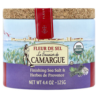 Le Saunier de Camargue, Fleur de Sel, Garam Laut Finishing & Herba dari Provence, 125 g (4,4 ons)