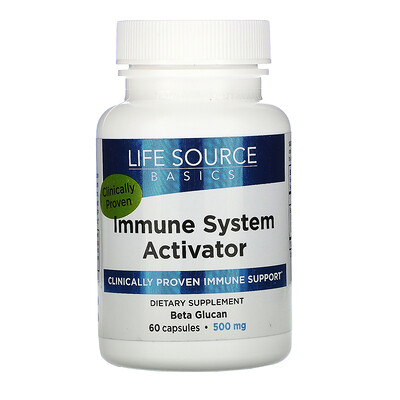 Life Source Basics (WGP Beta Glucan) Активатор иммунной системы, 500 мг, 60 капсул