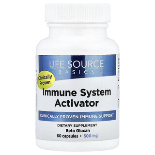 Life Source Basics (WGP Beta Glucan), Activador del sistema inmune, 500 mg, 60 cápsulas