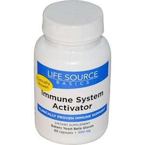 Купить Life Source Basics (WGP Beta Glucan), Активатор иммунной системы, 500 мг, 60 капсул  на IHerb