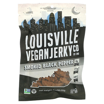 Louisville Vegan Jerky Co Копченый черный перец, 85,05 г (3 унции)