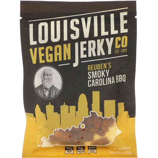 Louisville Vegan Jerky Co, Reuben's Smokey Carolina BBQ, 3 oz (85.05 g)