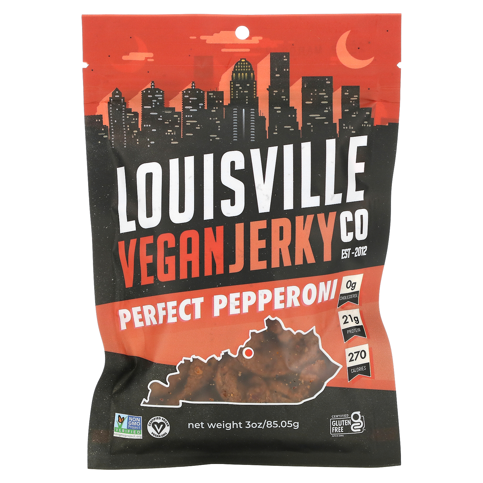全日本送料無料 Louisville Vegan Jerky Co パーフェクトペパロニ 3オンス 毎日がバーゲンセール 85.05g