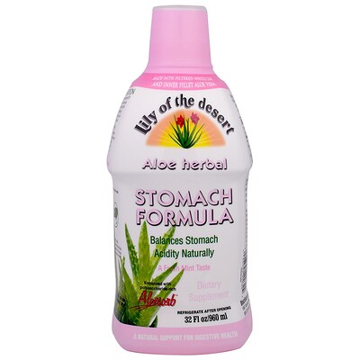 Lily of the Desert Aloe Herbal, Stomach Formula, Mint, 32 fl oz (960 ml)