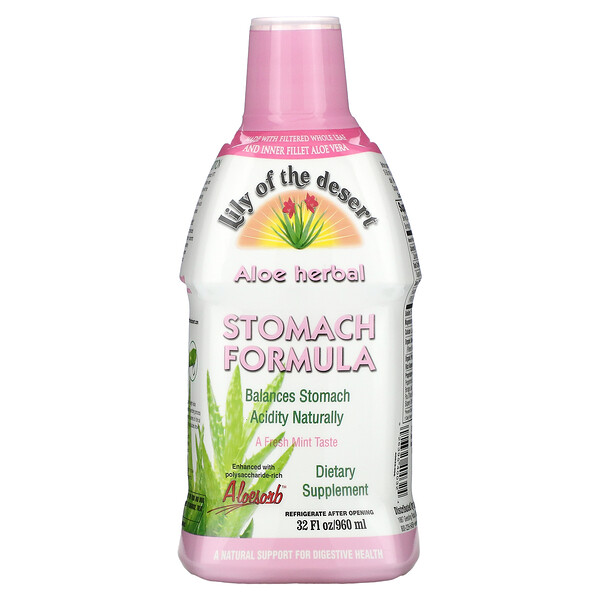 Aloe Herbal, средство для желудка, мята, 960 мл (32 жидк. Унции)