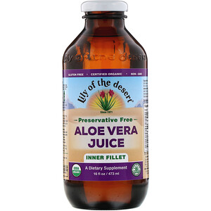 Отзывы о Лили оф де дезерт, Organic Aloe Vera Juice, Inner Fillet, 16 fl oz (473 ml)