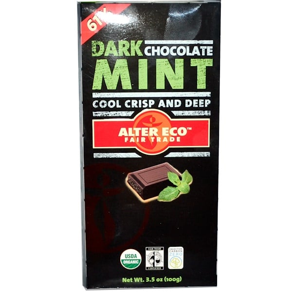 Alter Eco, Dark Mint Chocolate, 3.5 oz (100 g) (Discontinued Item) 