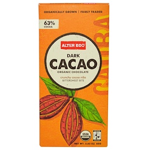 Alter Eco,  Органический шоколад, Темное какао, 2,82 унции (80 г)