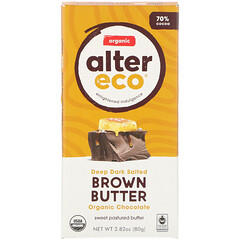 Alter Eco, Organic Chocolate Bar, Deep Dark Salted Brown Butter, 2.82 oz (80 g)