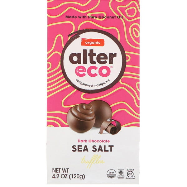 Alter Eco, Truffes au sel de mer bio, Chocolat noir, 120 g