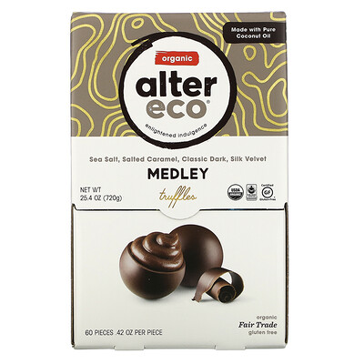 Alter Eco Organic Truffles, Medley, 60 Pieces, .42 oz Each