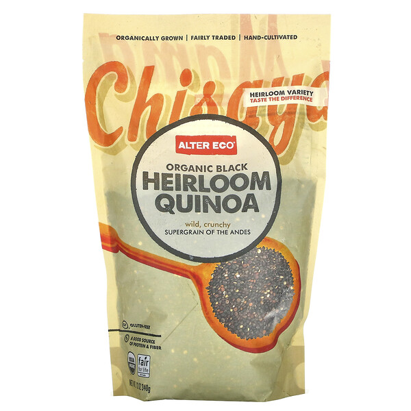 Alter Eco, Organic Black Heirloom Quinoa, Schwarzes Bio-Heirloom-Quinoa, 340 g (12 oz.)