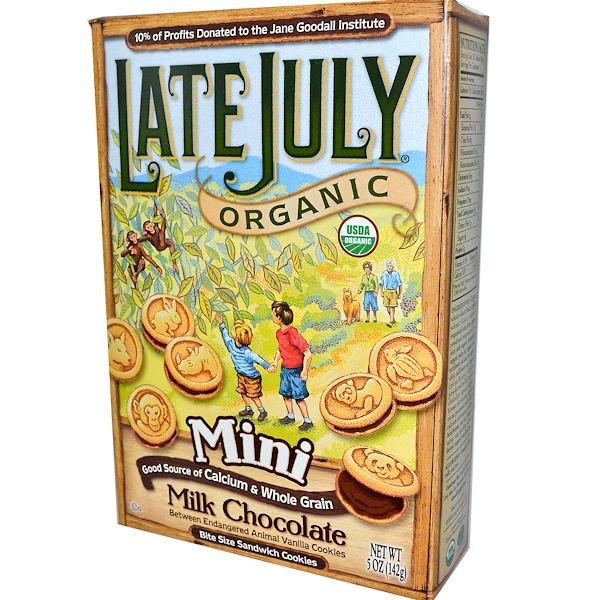 Late July, Mini Bite Size Sandwich Cookies, Milk Chocolate, 5 oz (142 g) (Discontinued Item) 