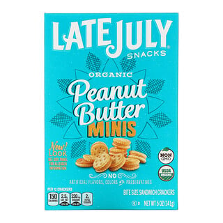 Late July, Minibiscoitos Recheados Orgânicos, Manteiga de Amendoim, 141 g (5 oz)