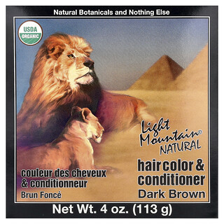 Light Mountain, Natural Hair Color & Conditioner, Dark Brown, 4 oz (113 g)