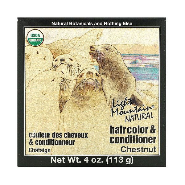 Light Mountain‏, Natural Hair Color & Conditioner, Chestnut, 4 oz (113 g)
