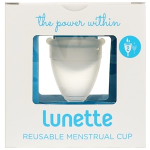 Купить Lunette, Менструальная капа многоразового использования, модель 2, прозрачная, 1 шт.  на IHerb