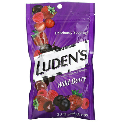 Luden's Леденцы с пектином / успокаивающее средство для полости рта, лесные ягоды, 30 капель для горла