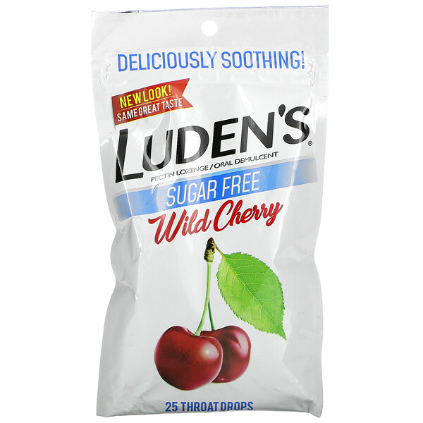 Luden's‏, Pectin Lozenge/Oral Demulcent, Sugar-Free, Wild Cherry, 25 Throat Drops