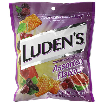 

Luden's Леденцы с пектином / успокаивающее средство для полости рта, разные вкусы, 90 леденцов для горла
