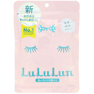Lululun, Restauración del equilibrio de la piel, Mascarilla facial, 7 láminas, 108 ml (2,65 oz. líq.)