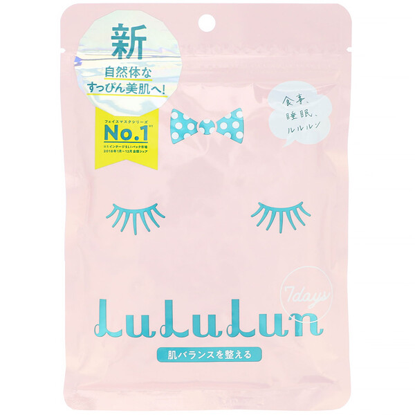 Lululun‏, قناع وجه تجميلي لاستعادة توازن البشرة، 7 أقنعة ورقية، 3.65 أونصة سائلة (108 مل)