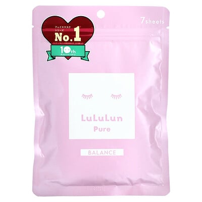 Купить Lululun Pure Balance, маска для лица, розовая, 8FS, 7 шт., 108 мл (3, 65 жидк. Унции)