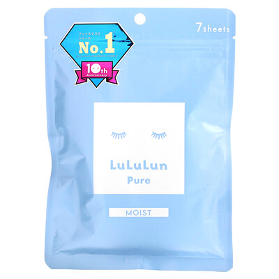 Купить Lululun Pure Moist, тканевая маска для лица, синяя 6FS, 7 шт., 108 мл (3, 65 жидк. Унции)