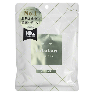 Купить Lululun Precious Clear, тканевая маска для лица, белая 4KS, 7 шт., 108 мл (3, 65 жидк. Унции)