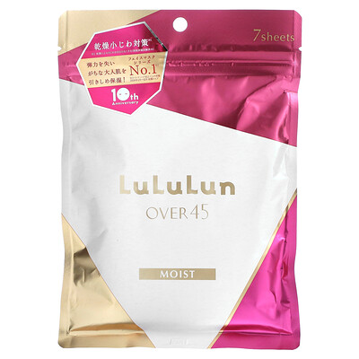 Lululun Over 45 Beauty Sheet Mask, увлажняющая, розовая камелия 045C 2KS, 7 шт., 113 мл (3,82 жидк. Унции)