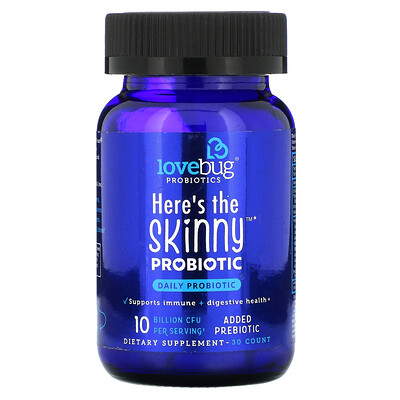 

LoveBug Probiotics Here's The Skinny пробиотик 10 млрд КОЕ 30 капсул