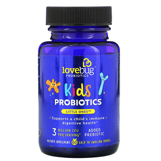 LoveBug Probiotics, Little Ones, пробиотики для детей, 3 млрд КОЕ, 60 шариков, которые легко глотать