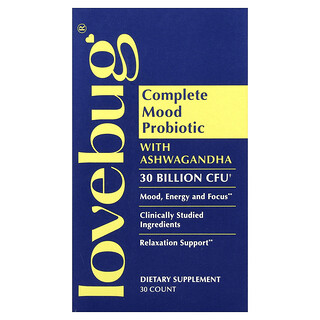 LoveBug Probiotics, Complete Mood 有机南非醉茄益生菌，500 亿 CFU，30 粒胶囊